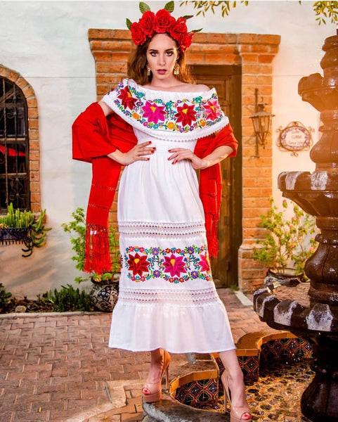 white mexican dress